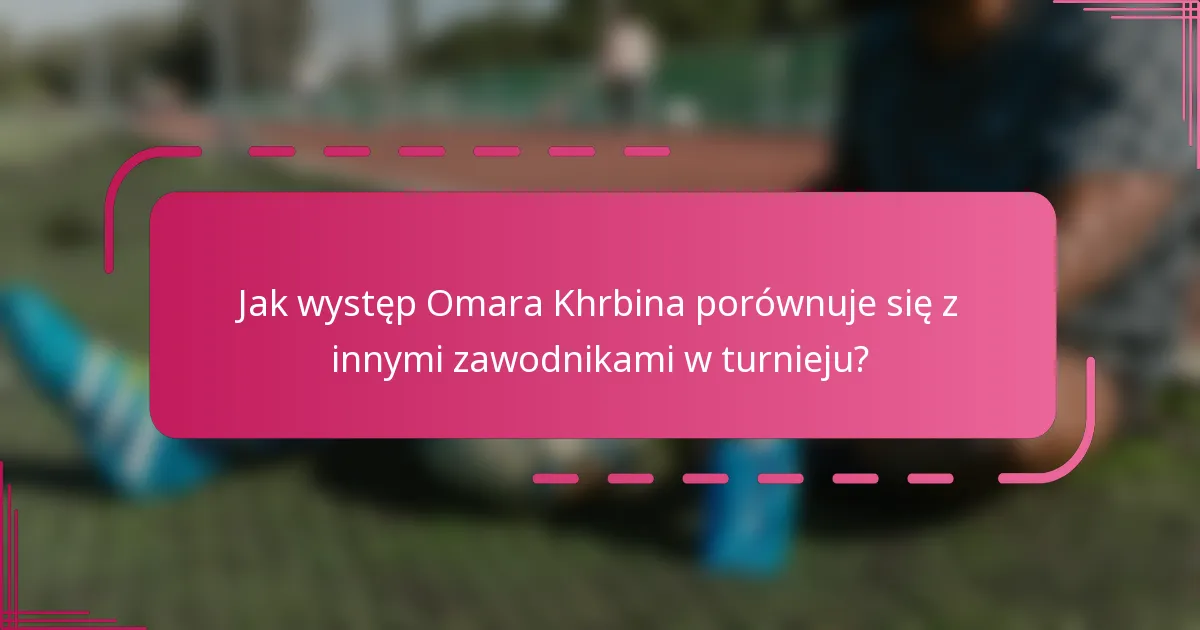 Jak występ Omara Khrbina porównuje się z innymi zawodnikami w turnieju?