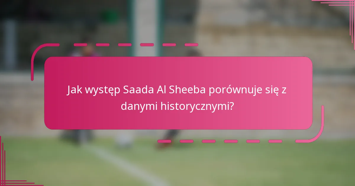 Jak występ Saada Al Sheeba porównuje się z danymi historycznymi?